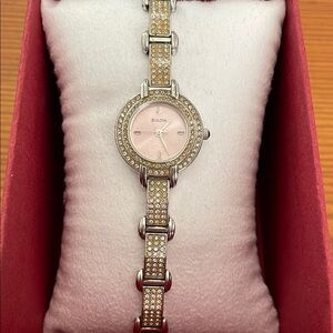 Rare Vintage Bulova Women's Silver and Gold Watch